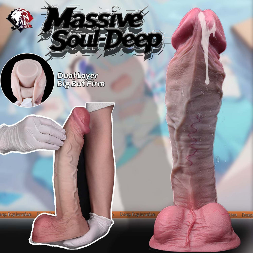 Massive Realistic Silicone Dildo – Dual Density Huge Consoladores with Veiny Texture