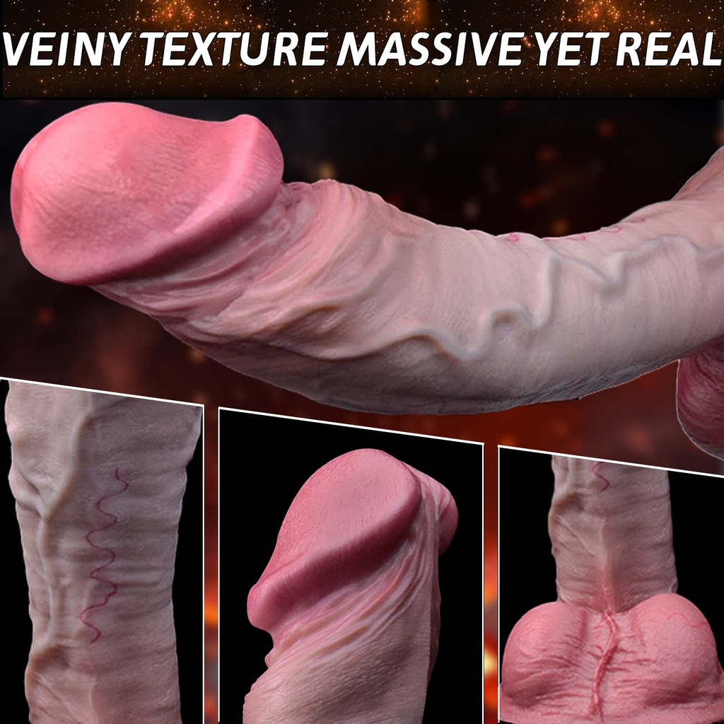 Massive Realistic Silicone Dildo – Dual Density Huge Consoladores with Veiny Texture