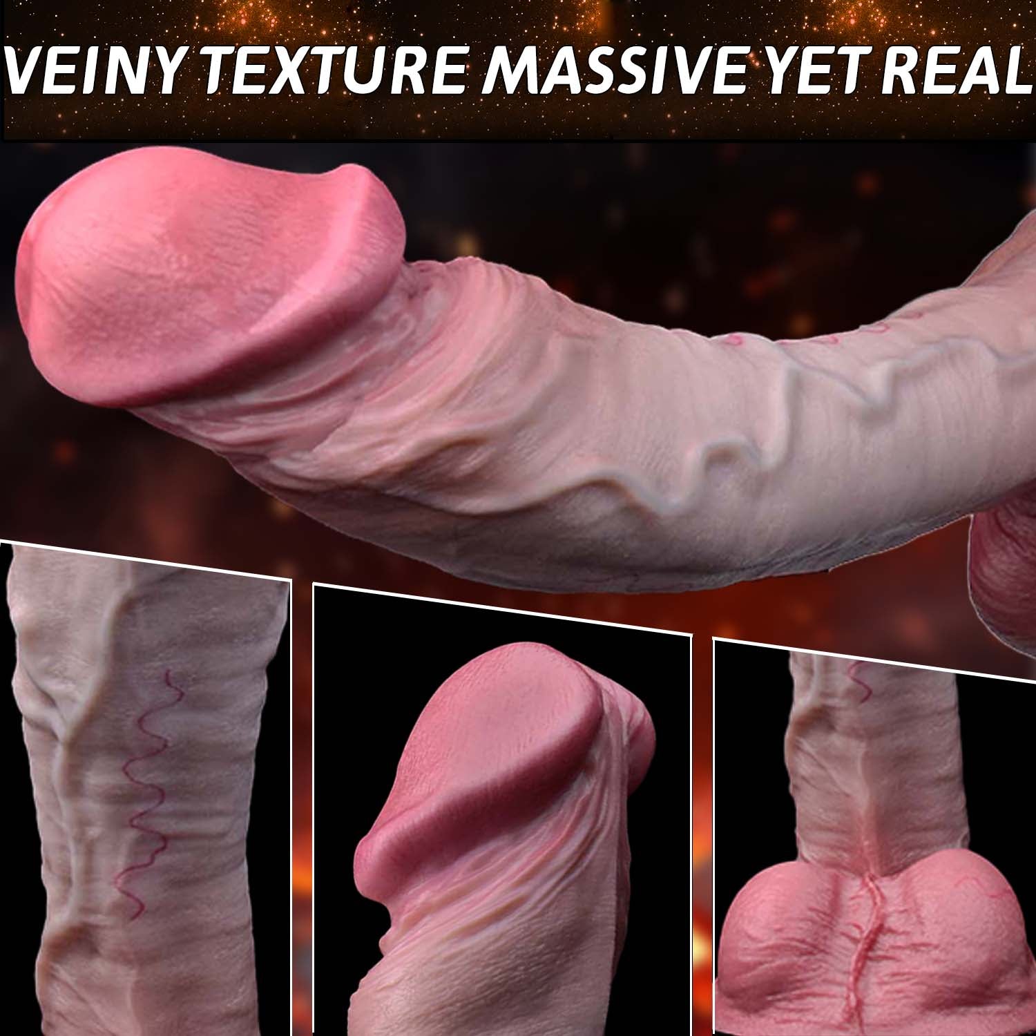 Massive Realistic Silicone Dildo – Dual Density Huge Consoladores with Veiny Texture