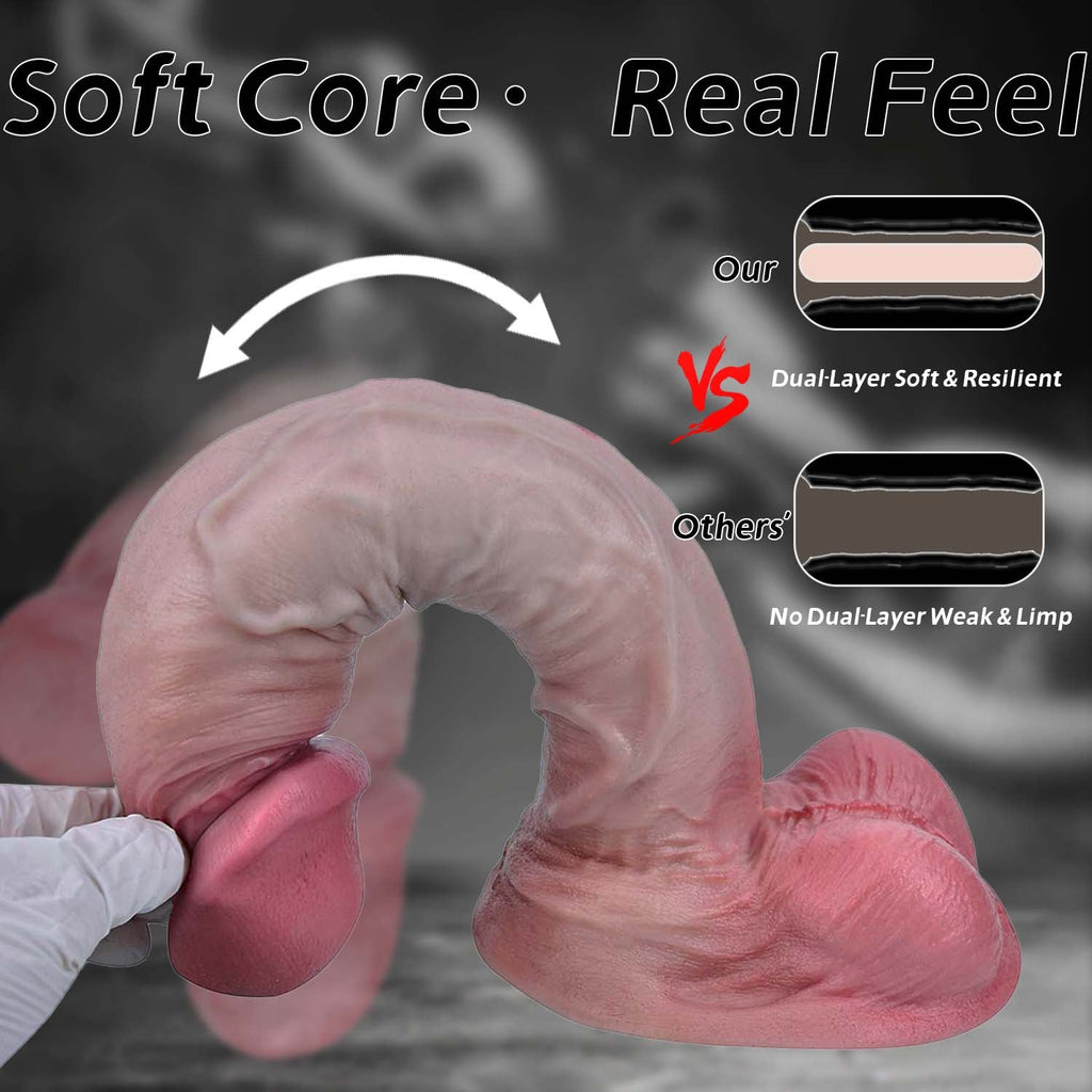 Massive Realistic Silicone Dildo – Dual Density Huge Consoladores with Veiny Texture