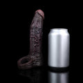 Obsidian King BBC Cock Sleeve | Vibrating Penis Extender with Remote | Platinum Silicone | Domlust