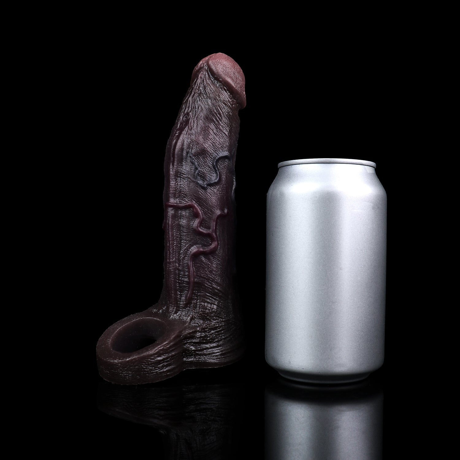 Obsidian King BBC Cock Sleeve | Vibrating Penis Extender with Remote | Platinum Silicone | Domlust