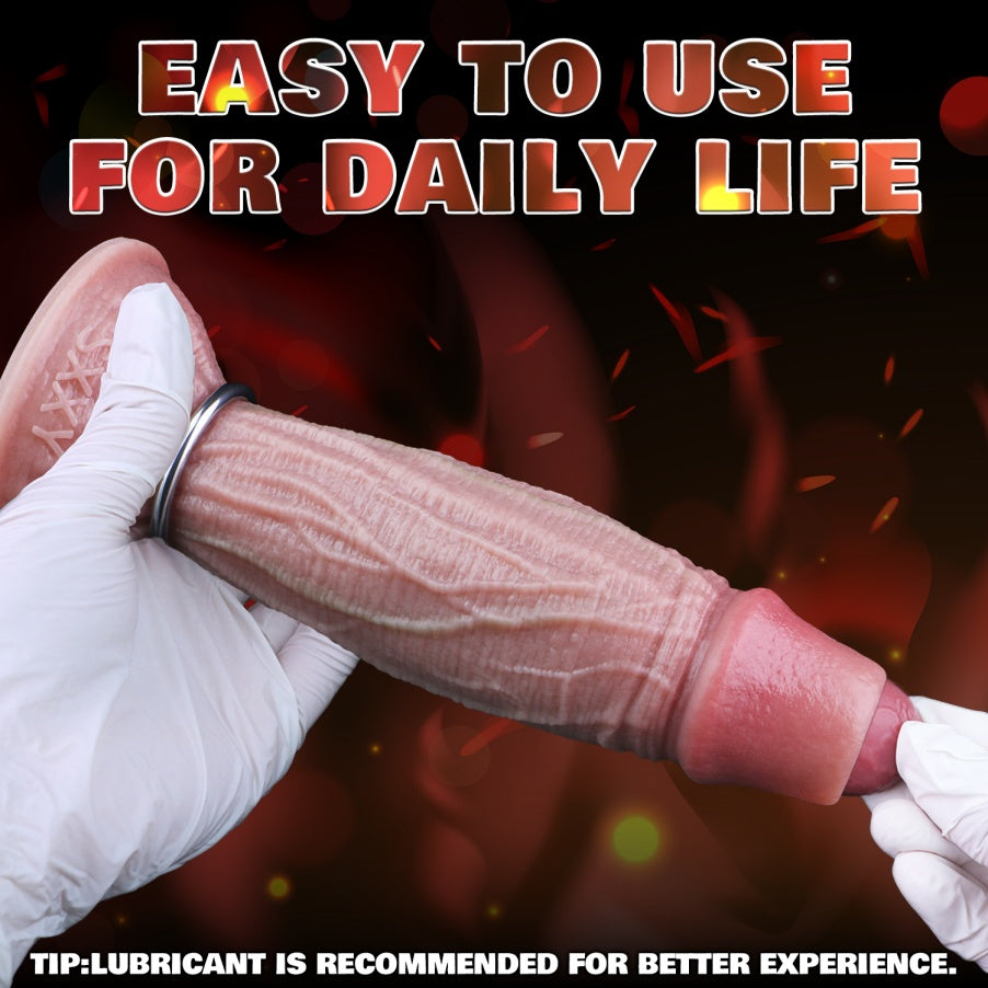 Realistic Ovipositor Dildo — Platinum Silicone Fantasy Dildo with Egg-Laying Function