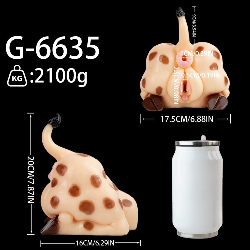 Giraffe Pocket Pussy — Dual-Channel Animal Mini Sex Doll | Domlust Fetish Silicone