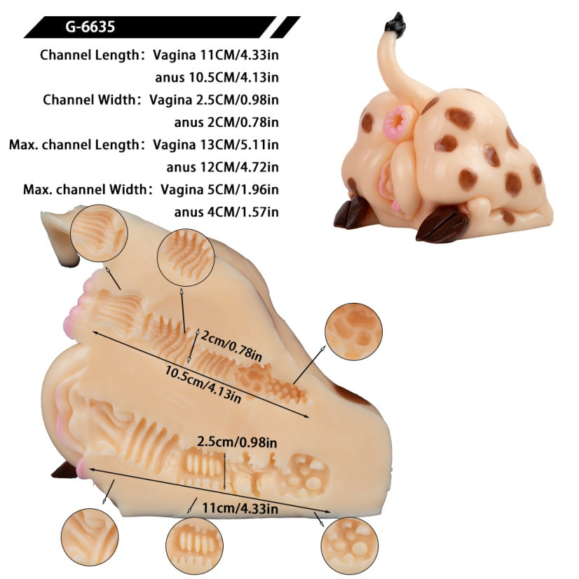 Giraffe Pocket Pussy — Dual-Channel Animal Mini Sex Doll | Domlust Fetish Silicone