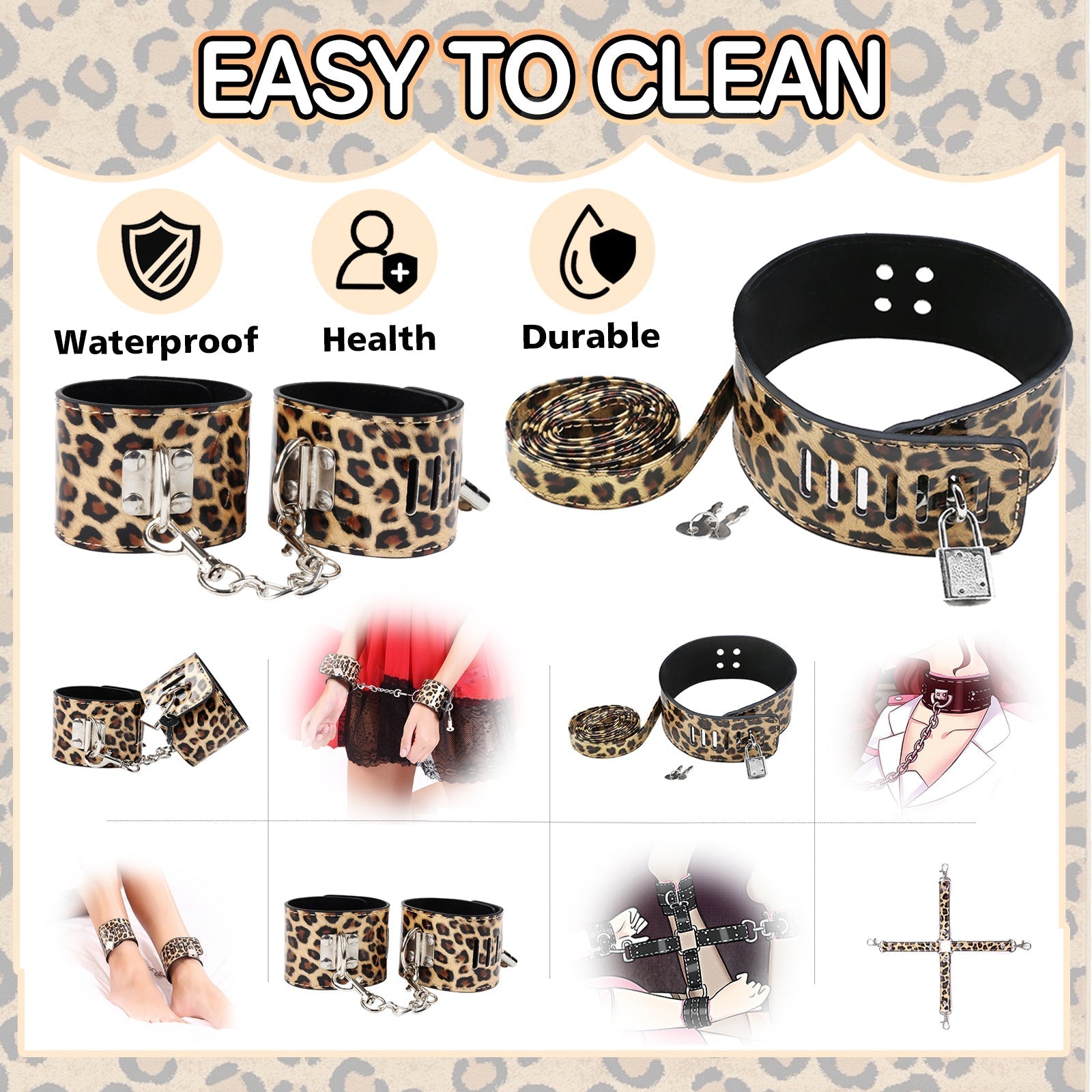 Luxury Leopard Print Bondage Kit - Tarisss Sex Toy Store