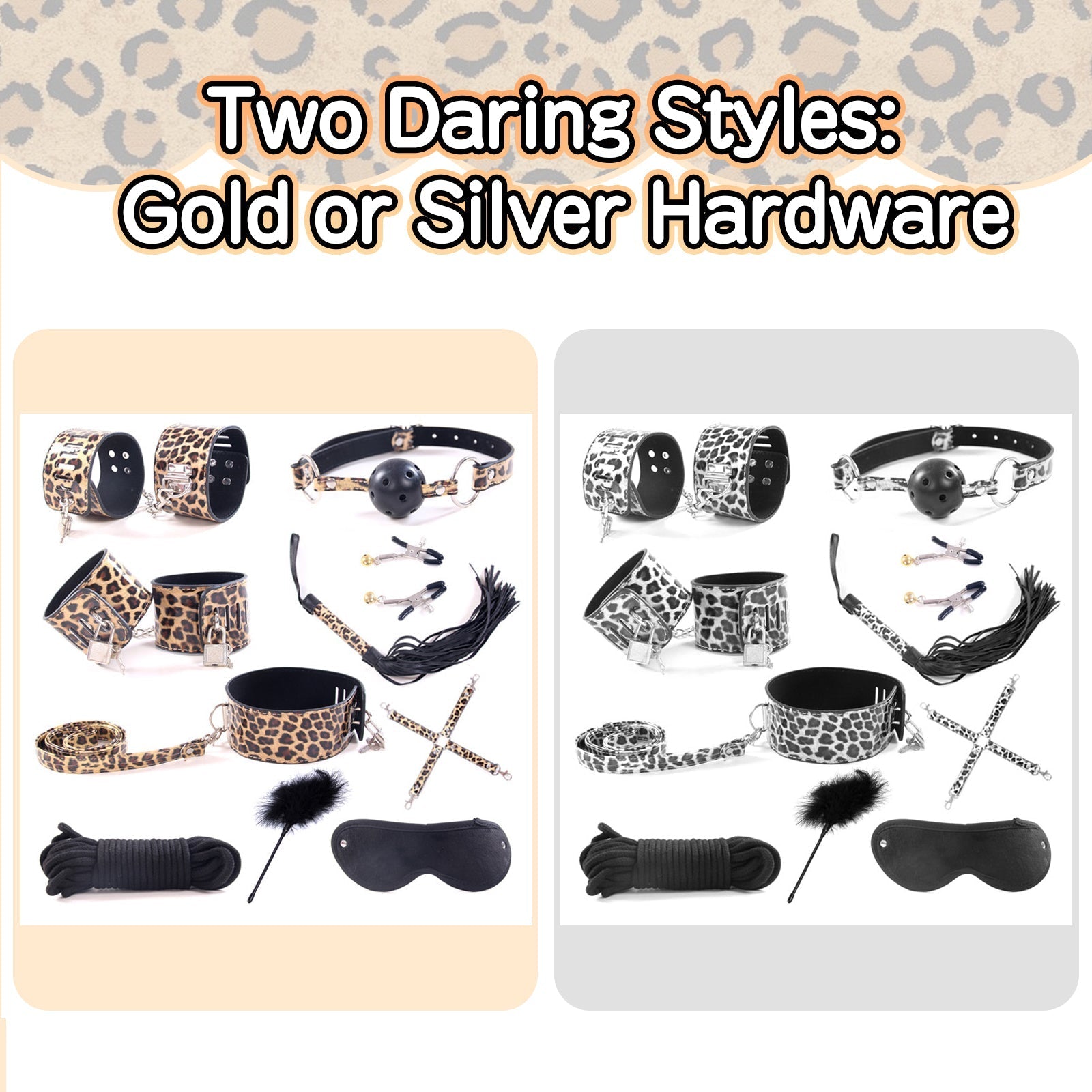 Luxury Leopard Print Bondage Kit - Tarisss Sex Toy Store