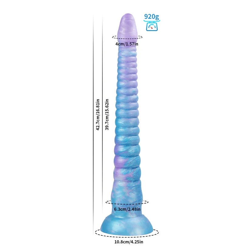 Glow-in-the-Dark Octopus Tentacle Dildo | Gradient Blue & Purple Anal Plug