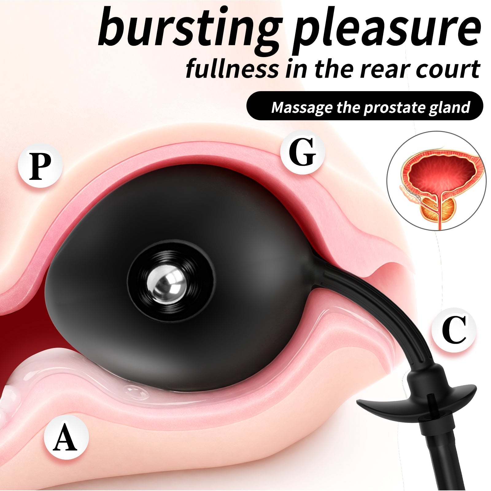 Magnetic Inflatable Anal Plug Premium Expandable Silicone Butt Plug with Hand Pump - Tarisss Sex Toy Store