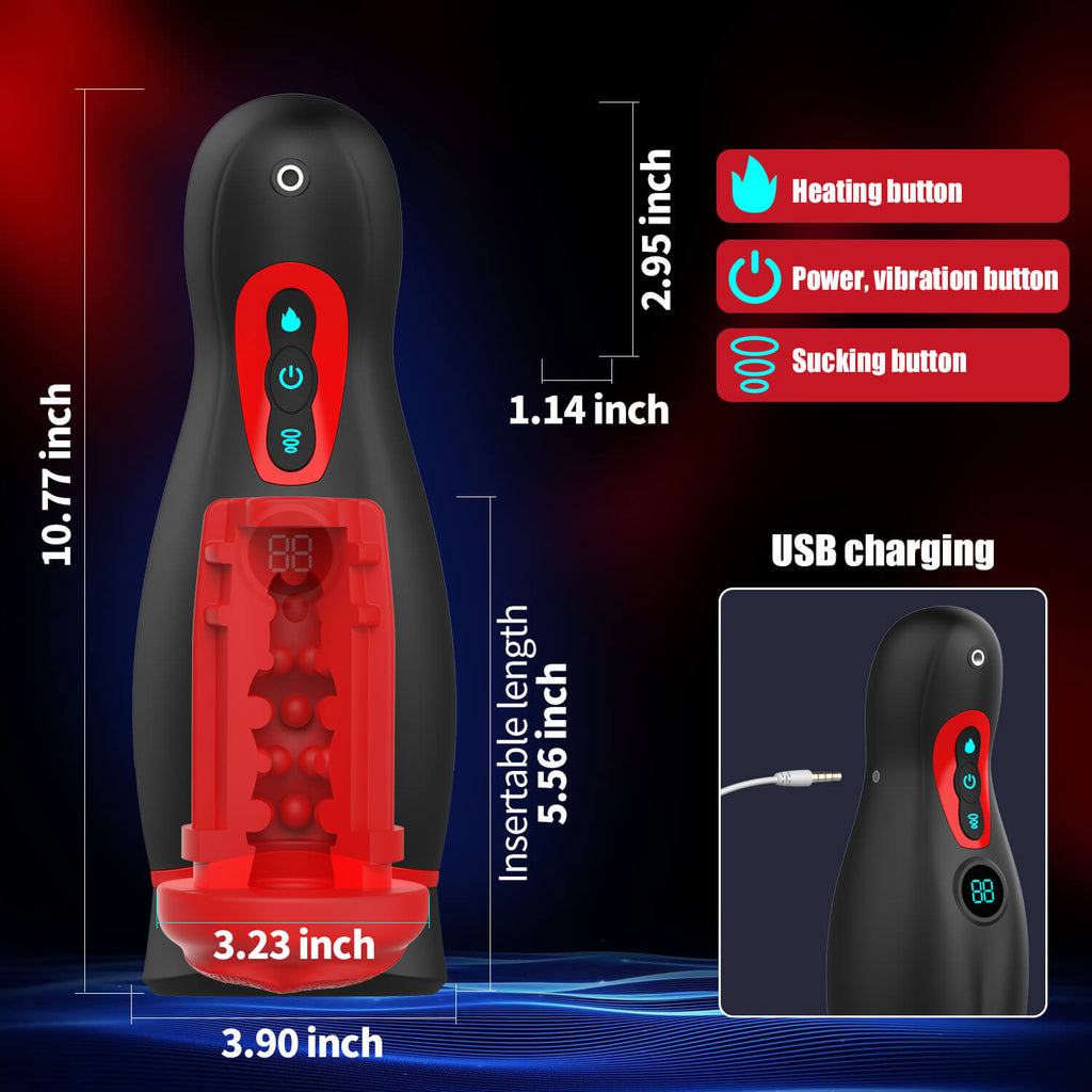 Male Masturbator with LCD Digital Display - Tarisss Sex Toy Store