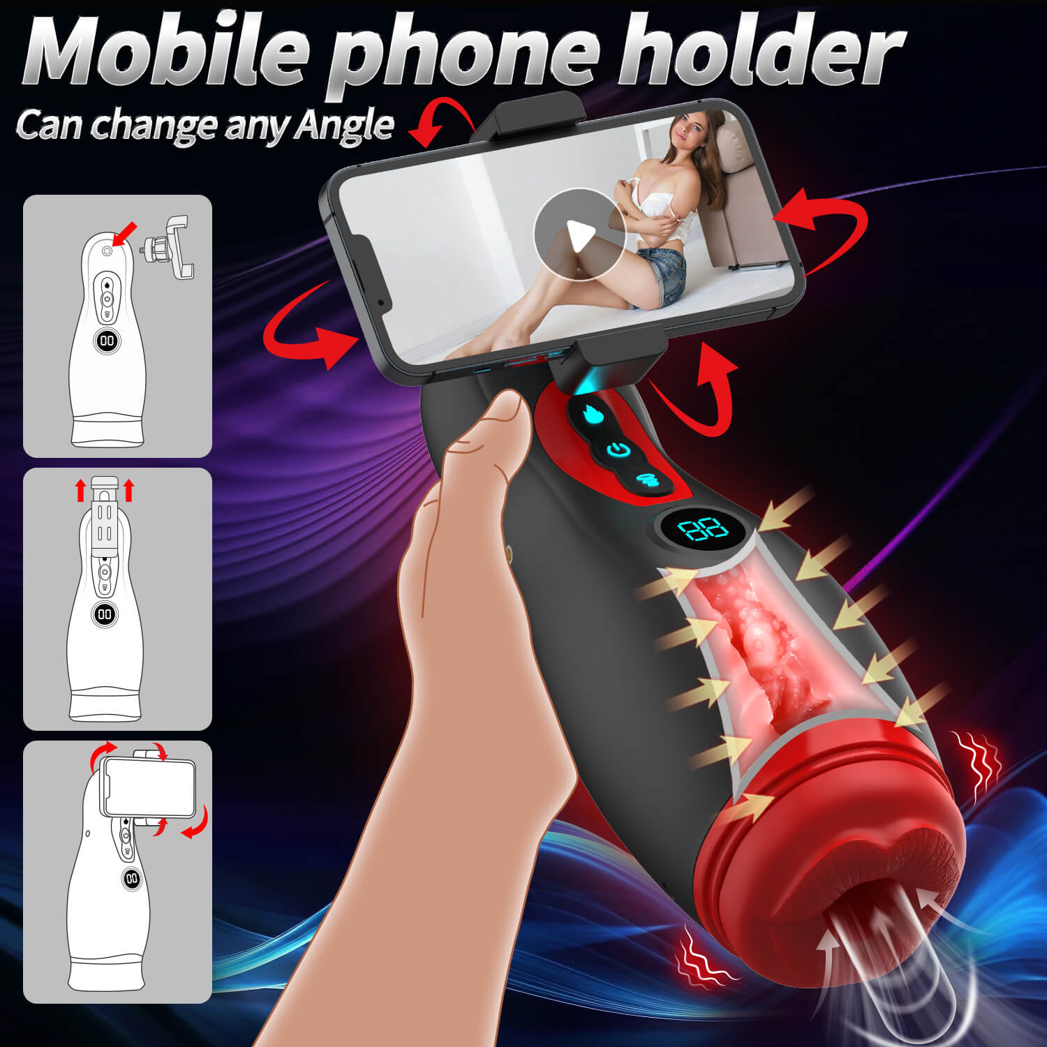 Male Masturbator with LCD Digital Display - Tarisss Sex Toy Store