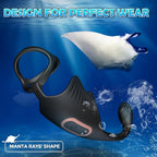 Manta 3 in 1 Multifunctional Prostate Massager with 10 Vibrations and Penis Ring - Tarisss Sex Toy Store