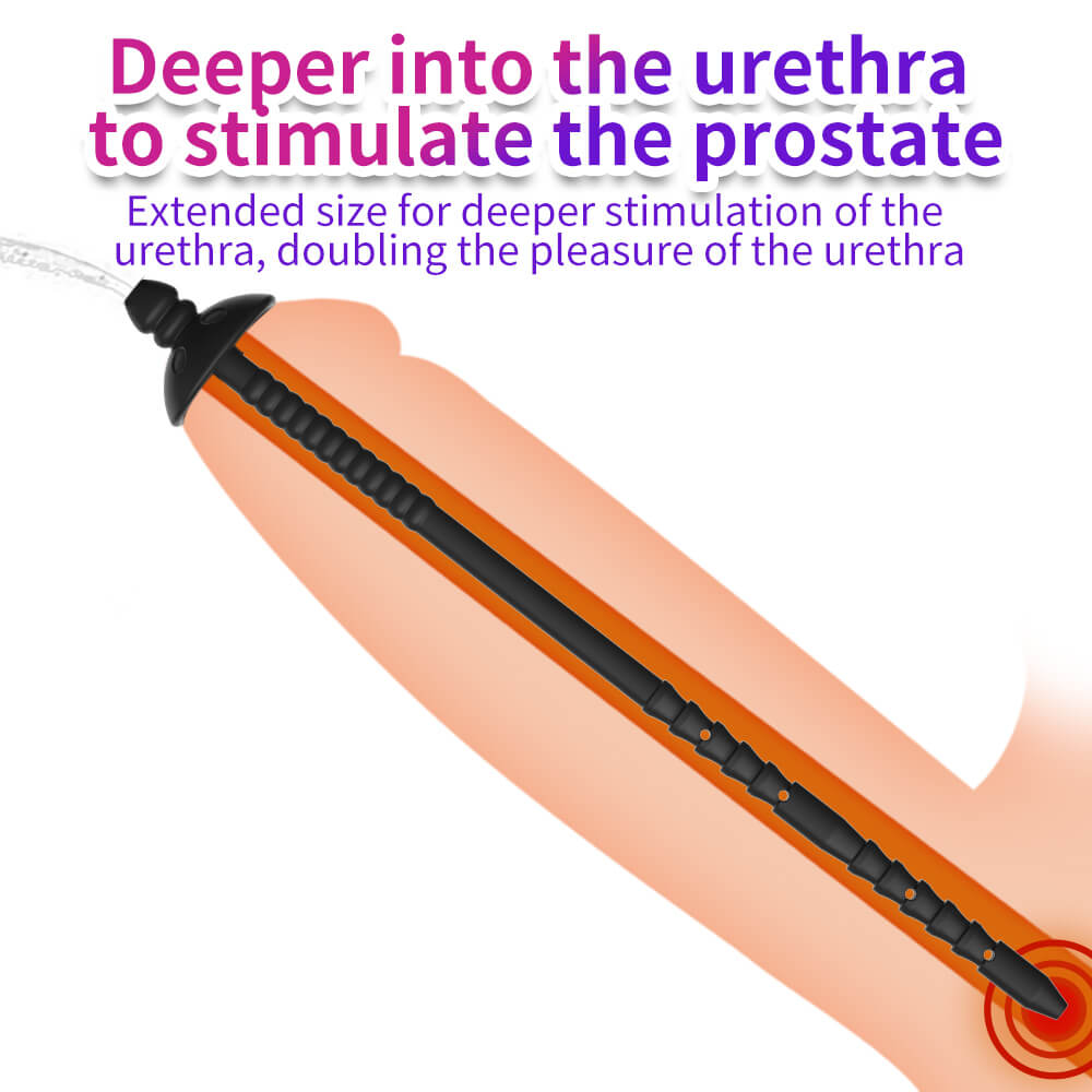 MAPARON 10 Inch Black Silicone Urethral Penis Plug - Tarisss Sex Toy Store