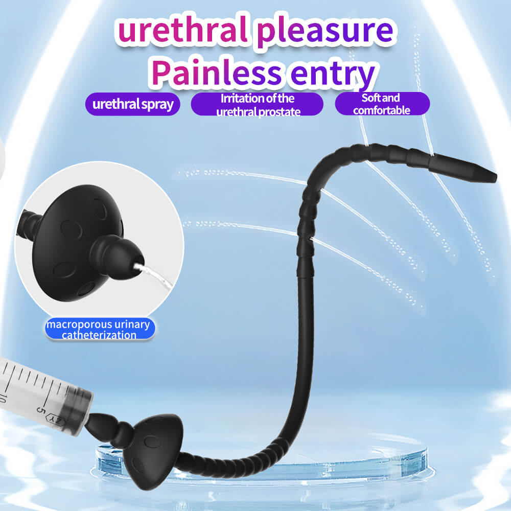 MAPARON 10 Inch Black Silicone Urethral Penis Plug - Tarisss Sex Toy Store