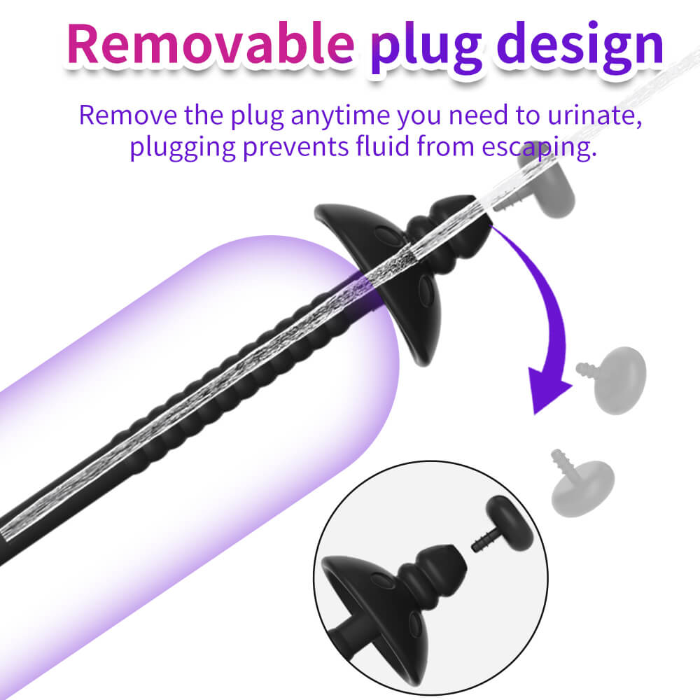 MAPARON 10 Inch Black Silicone Urethral Penis Plug - Tarisss Sex Toy Store