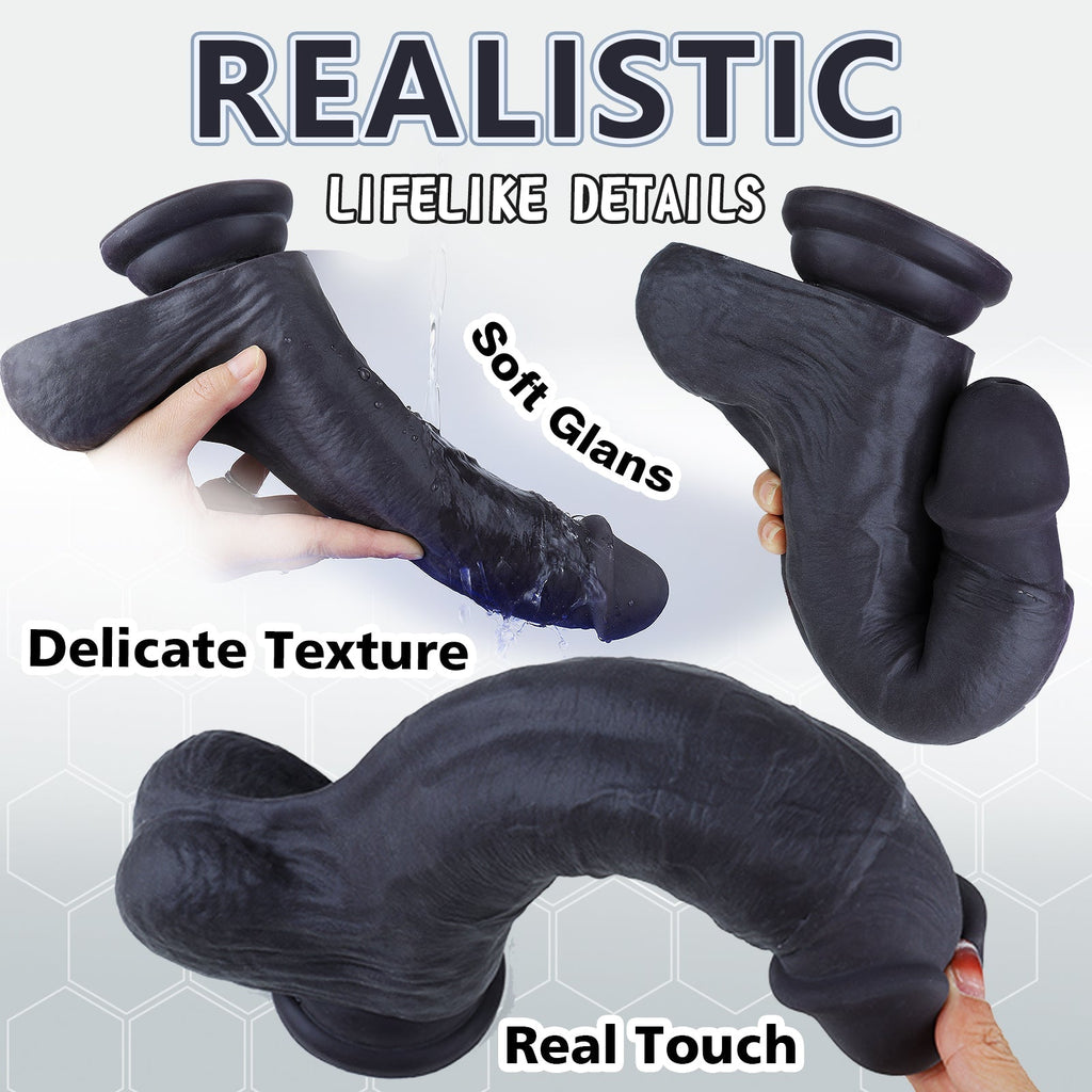 MAPARON 11 Inch Black Huge Realistic Dildo - Tarisss Sex Toy Store