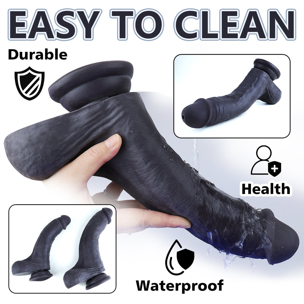 MAPARON 11 Inch Black Huge Realistic Dildo - Tarisss Sex Toy Store