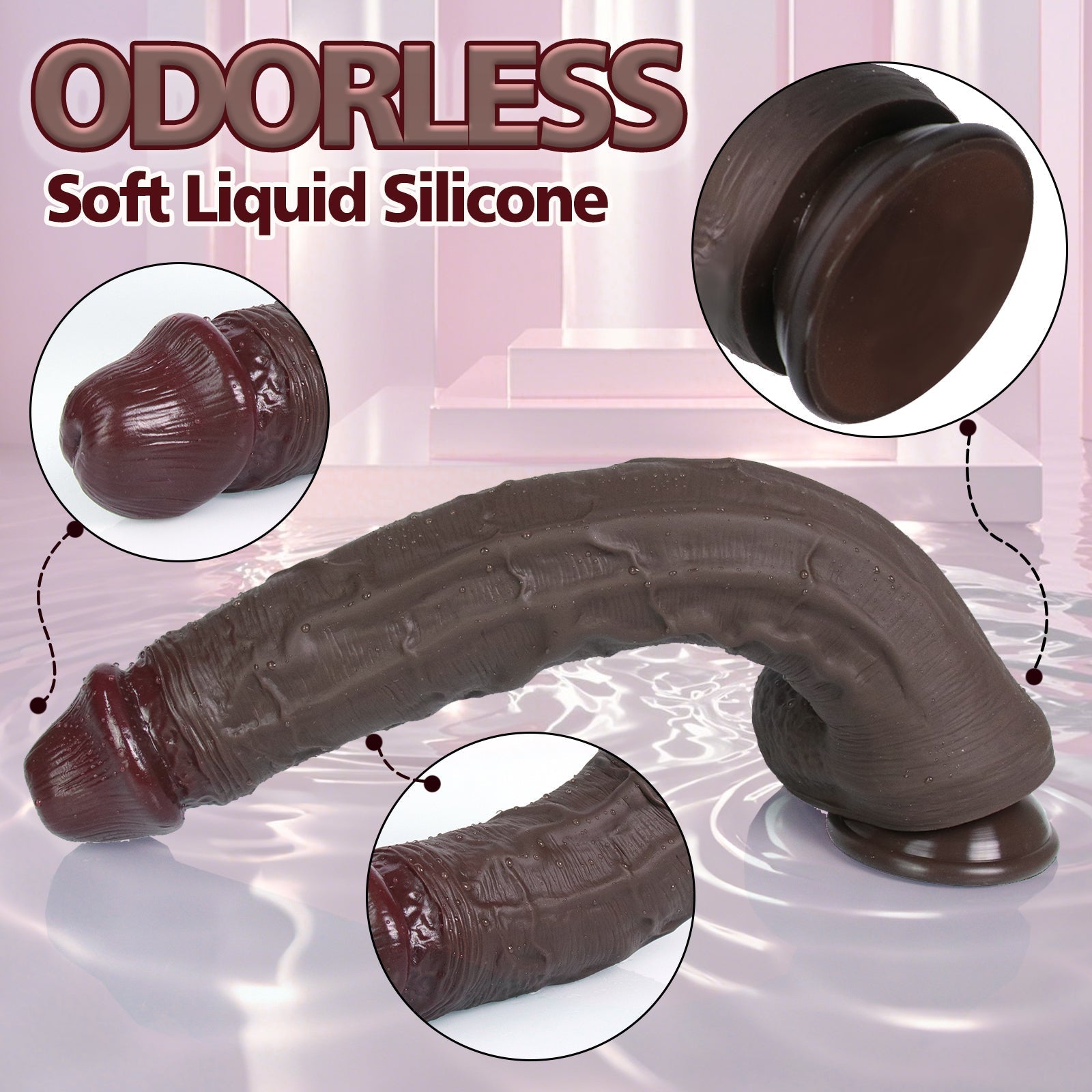 MAPARON 12 Inch Realistic Long Black Dildo - Tarisss Sex Toy Store