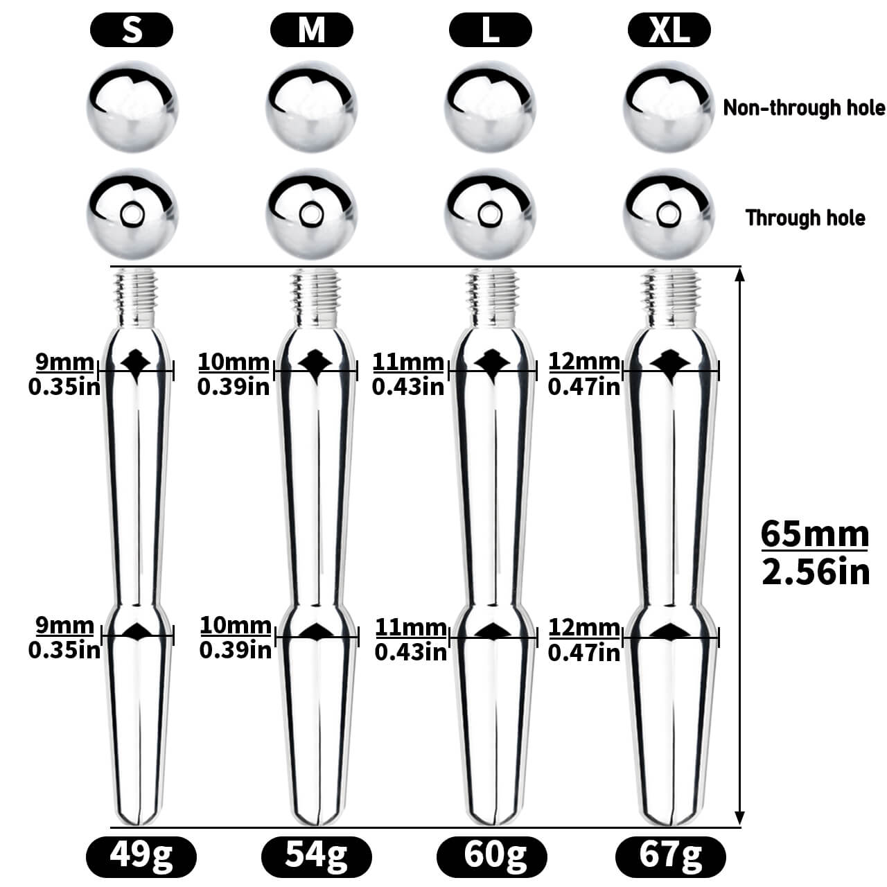 MAPARON 2 Inch Small Stainless Steel Urethral Hollow Penis Plug - Tarisss Sex Toy Store