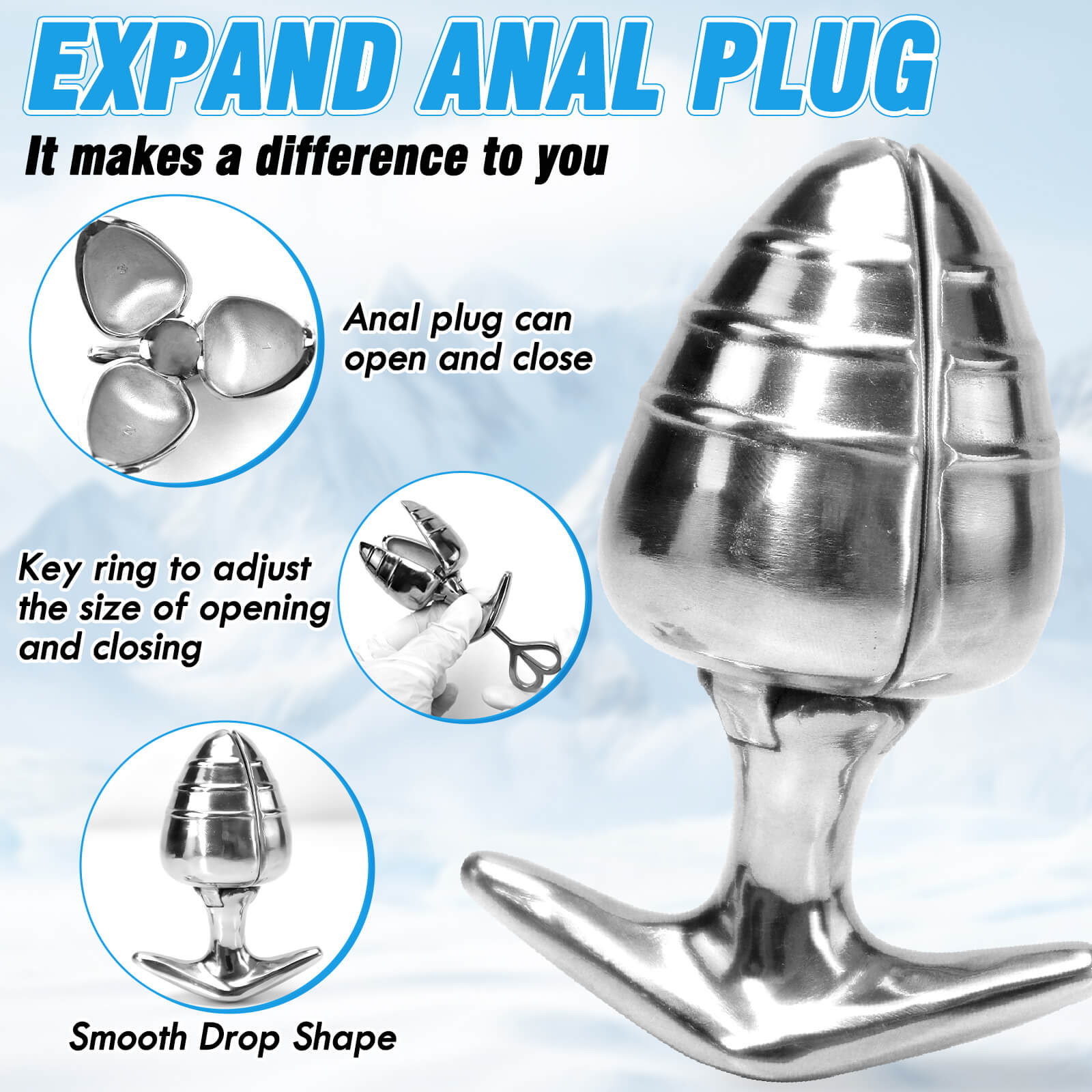 MAPARON 3 Inch Small Anal Training Metal Butt Plug - Tarisss Sex Toy Store