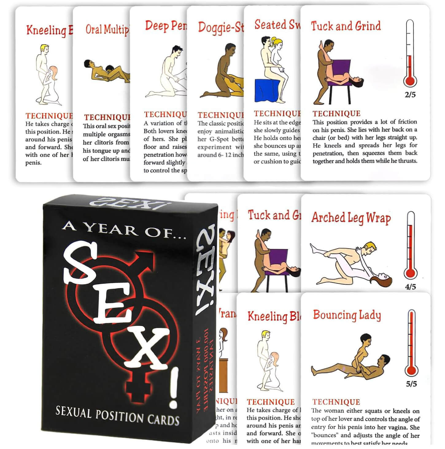 MAPARON 52 Sexy Positions Couples Poker Game Sexual Position Card Deck - Tarisss Sex Toy Store