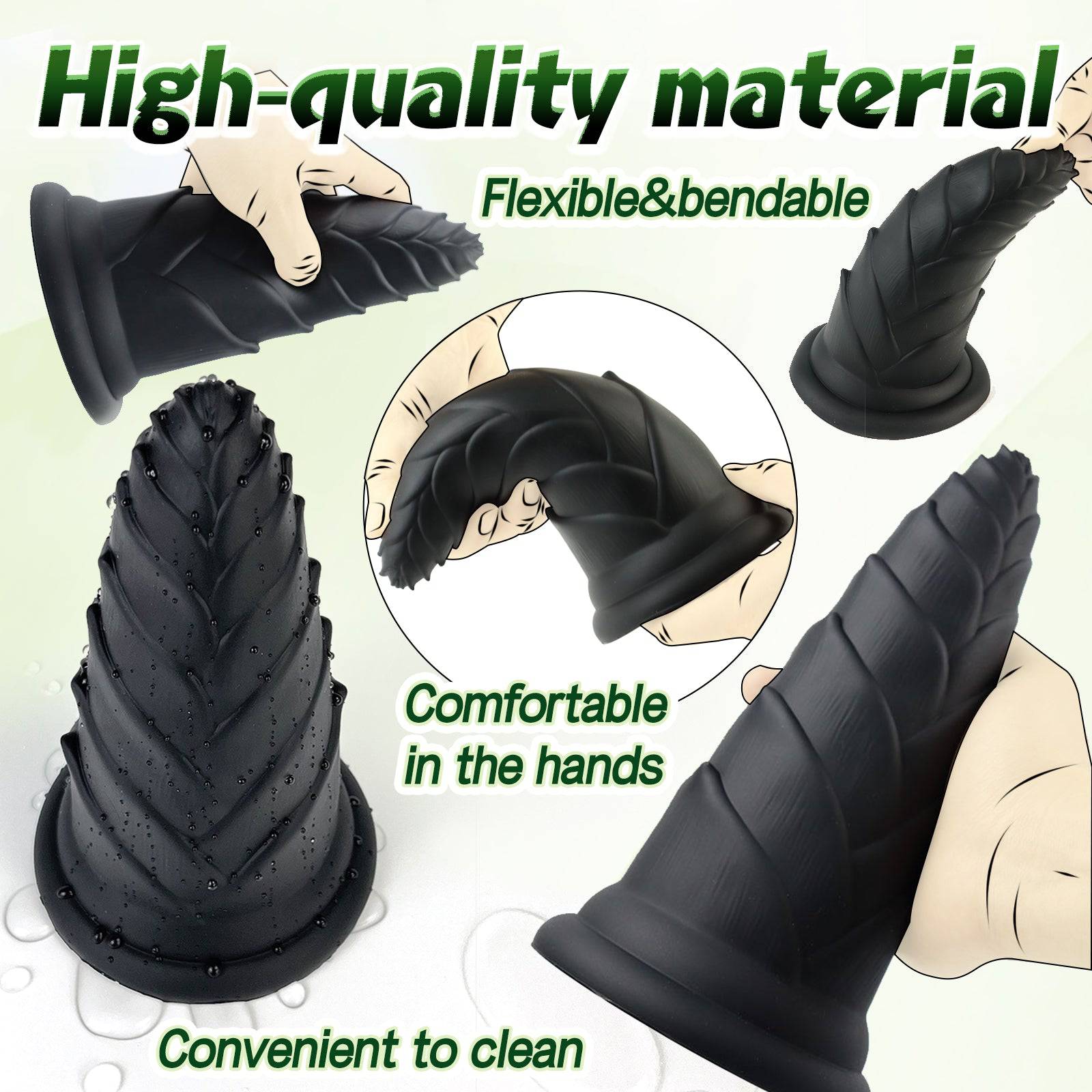 MAPARON Bamboo Shoot 8 inch Big Black Thick Dildo - Tarisss Sex Toy Store