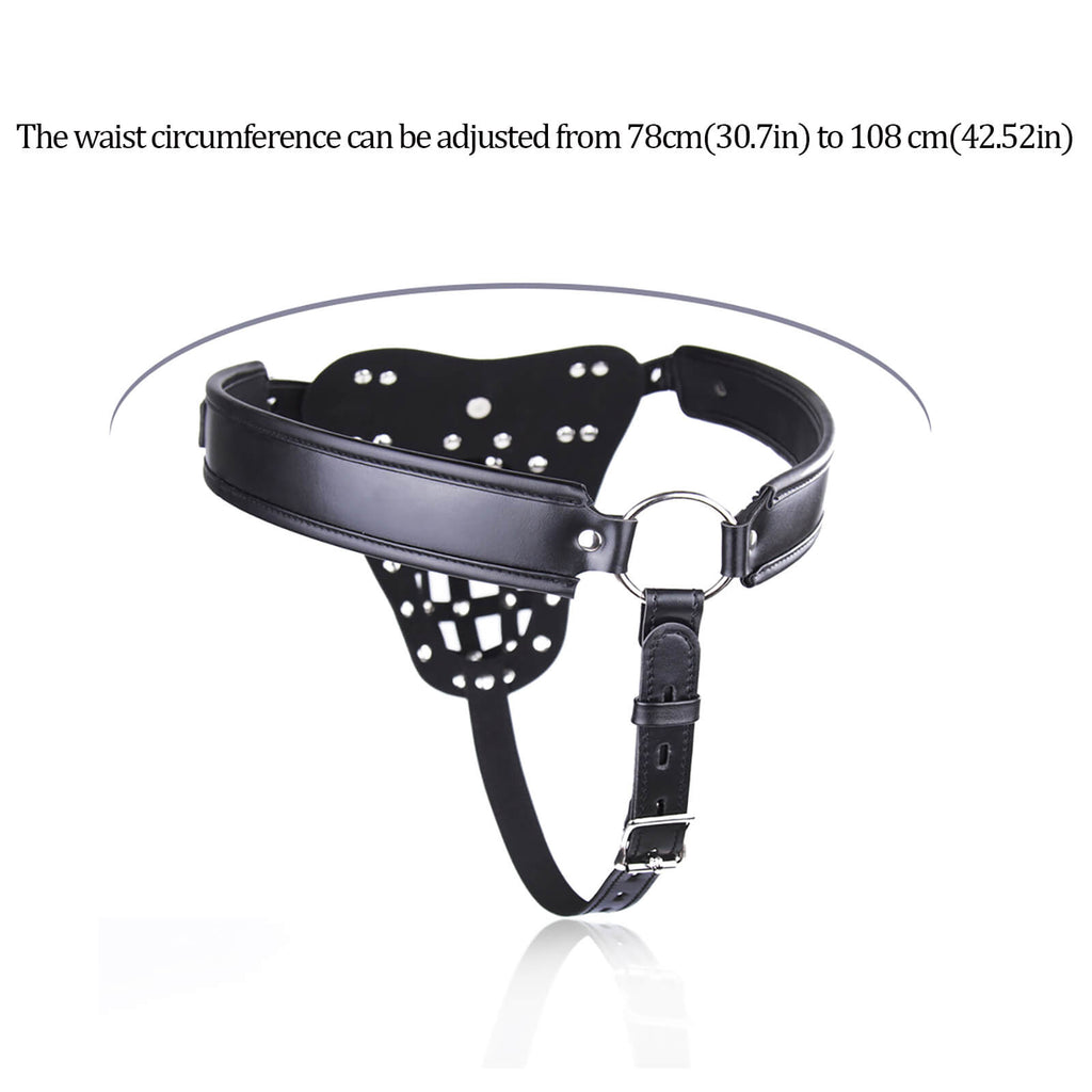 MAPARON Bondage Leather Men's Chastity Pants with Penis Lock Cage - Tarisss Sex Toy Store