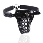 MAPARON Bondage Leather Men's Chastity Pants with Penis Lock Cage - Tarisss Sex Toy Store