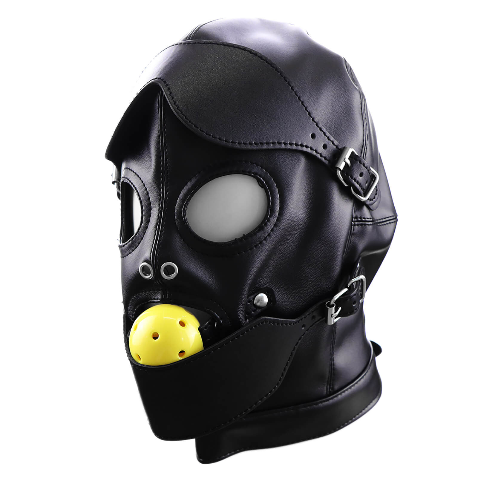 MAPARON Leather Hood Masks Full Face Mask Bondage BDSM Cosplay - Tarisss Sex Toy Store