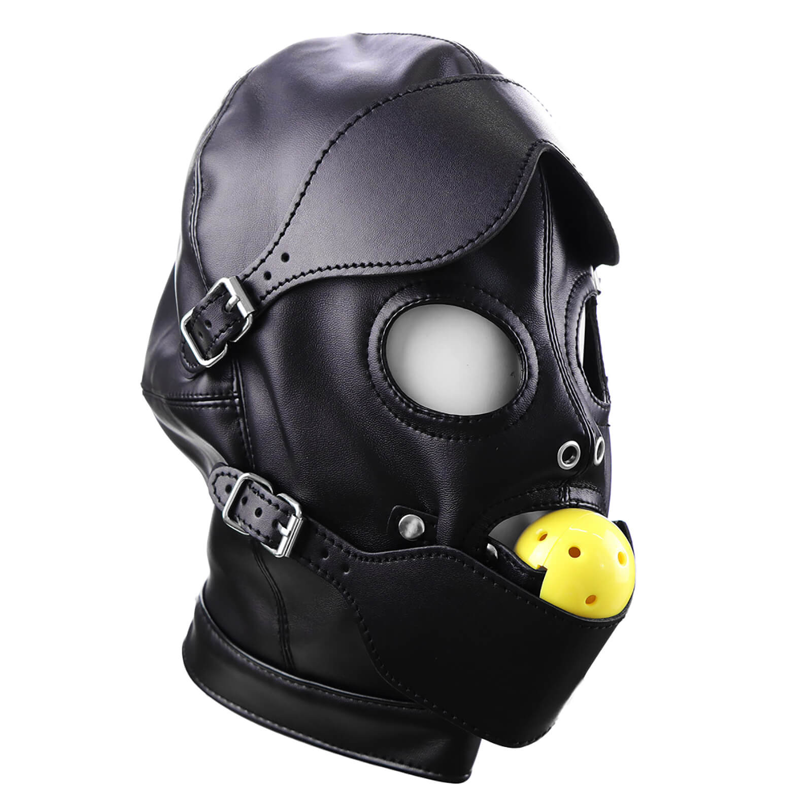 MAPARON Leather Hood Masks Full Face Mask Bondage BDSM Cosplay - Tarisss Sex Toy Store