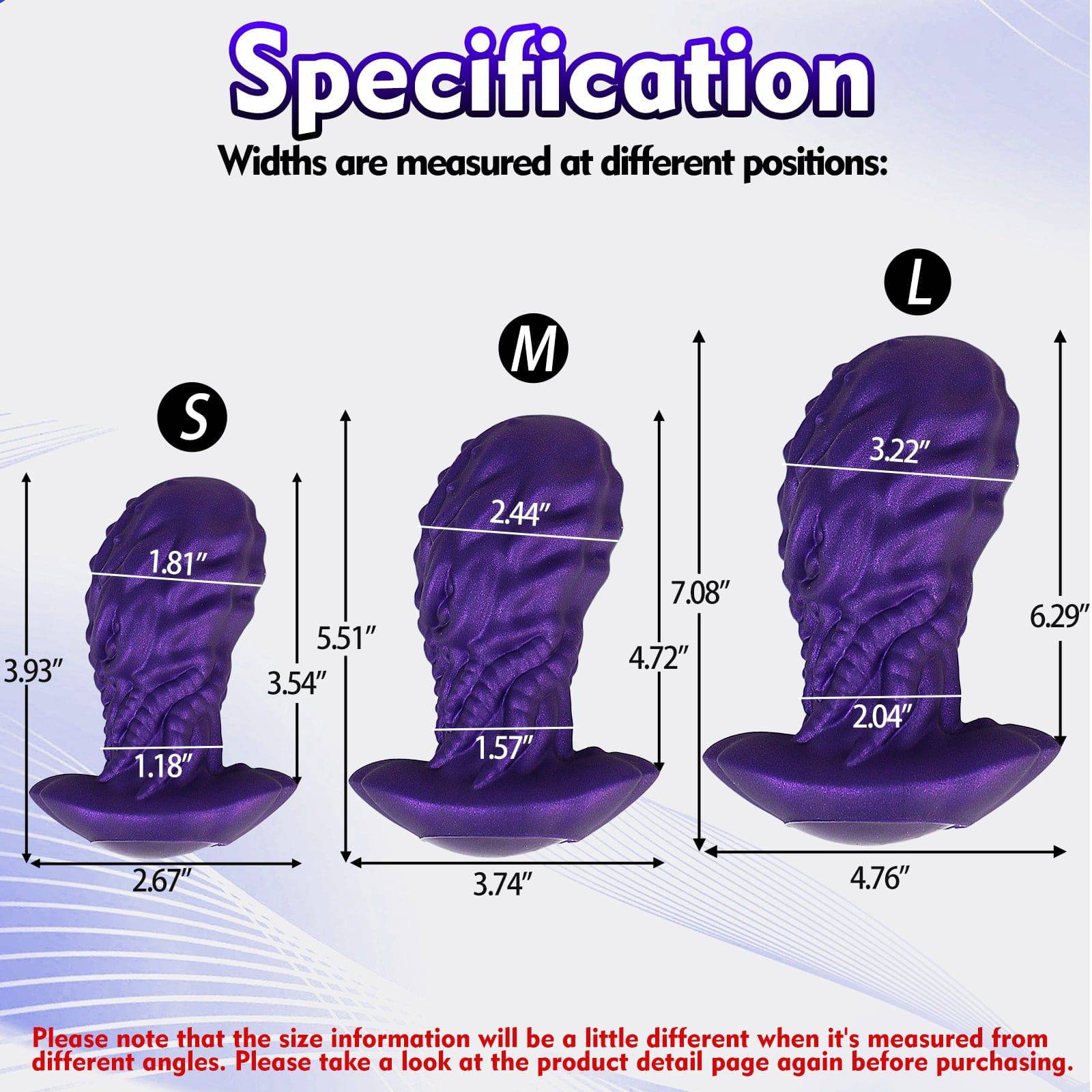 MAPARON Purple Badass 7 inch Huge Thick Silicone Butt Plug - Tarisss Sex Toy Store