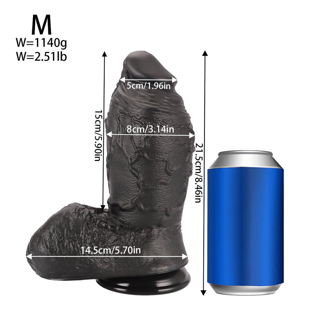 MAPARON Ragnar 9 Inch Extra Thick Huge Black Realistic Dildo - Tarisss Sex Toy Store