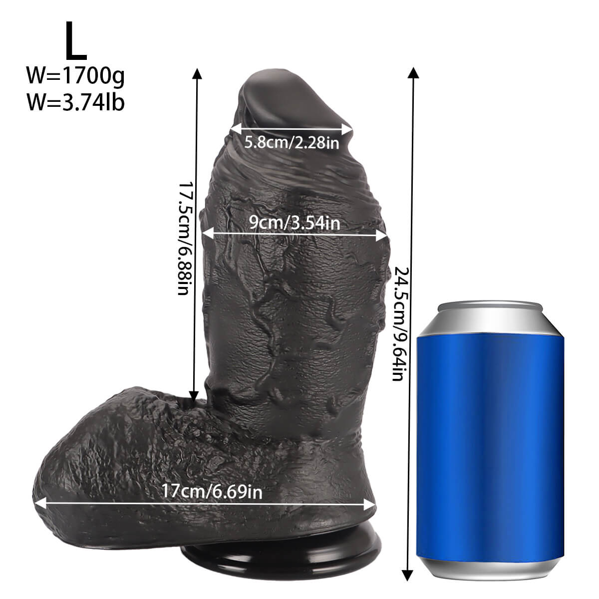 MAPARON Ragnar 9 Inch Extra Thick Huge Black Realistic Dildo - Tarisss Sex Toy Store
