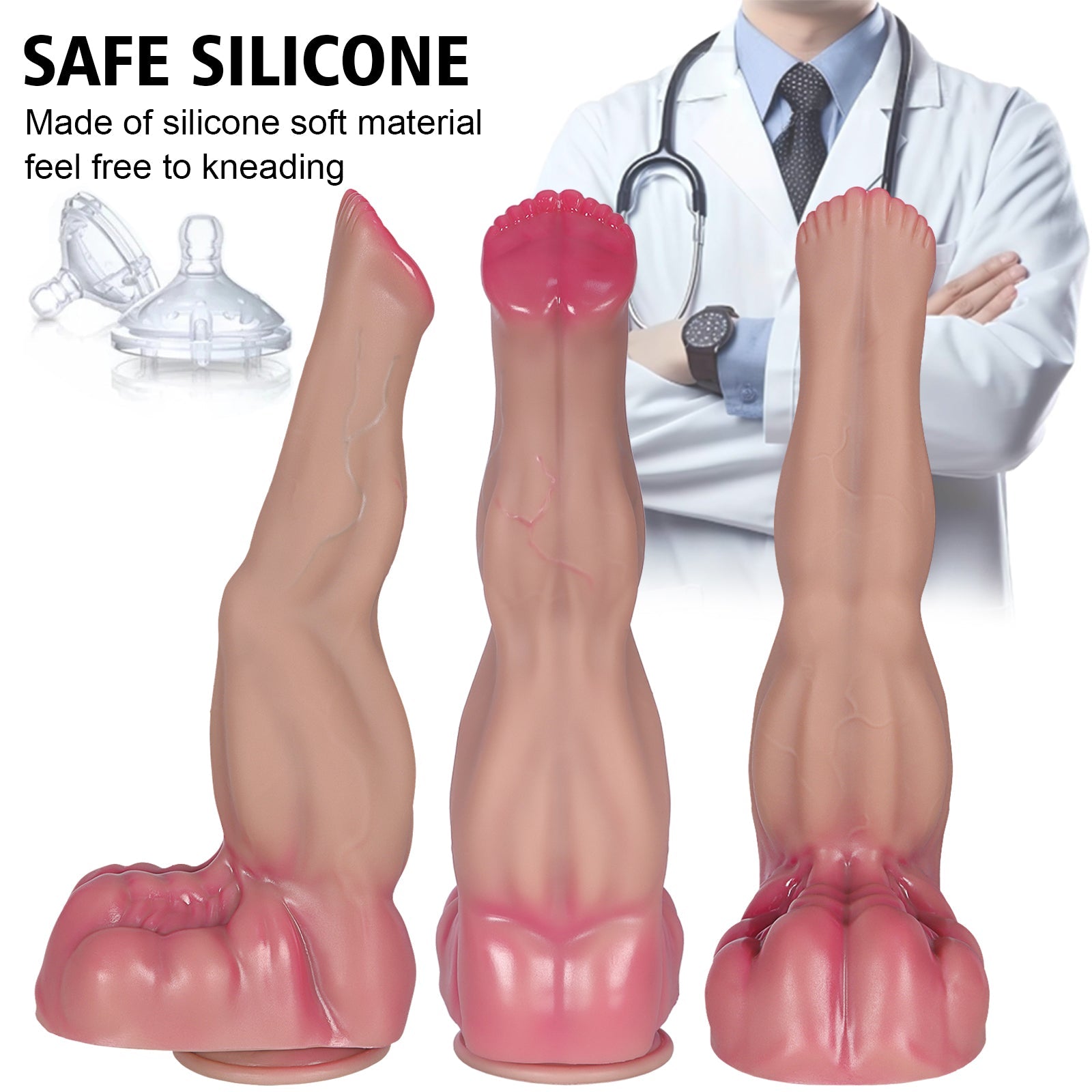 Massive Fantasy Beast Dildo, Lifelike Muscle Textured Tentacle Phallus with Strong Suction Cup - Tarisss Sex Toy Store