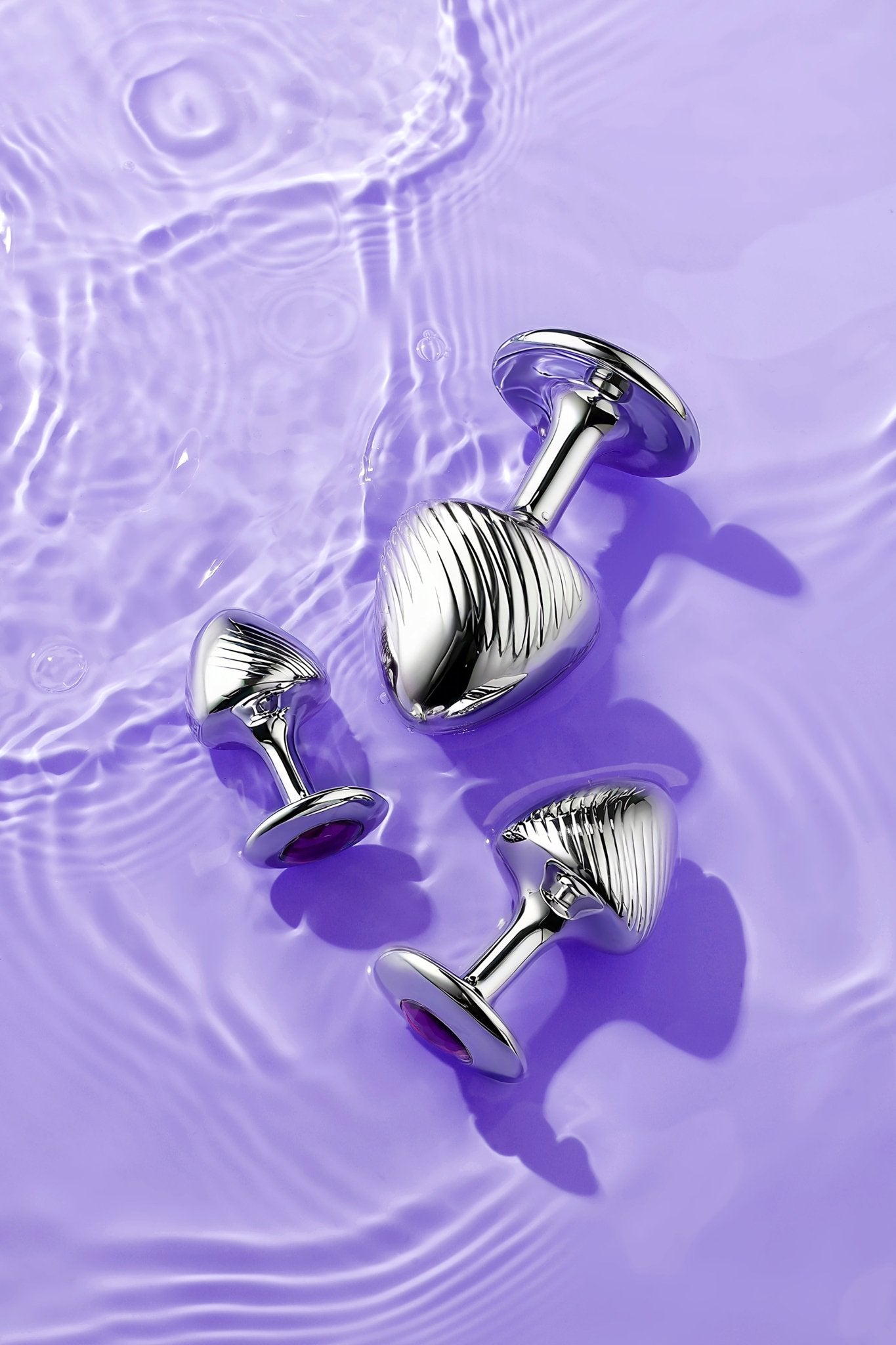 Metal Butt Plug Trio Set – Polished Silver Finish（Color Send At Random） - Tarisss Sex Toy Store