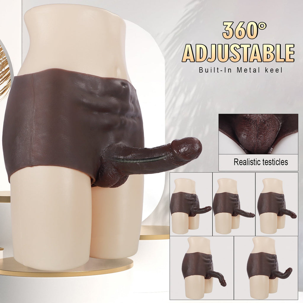Metal Keel Wearable Dildo Pants – Realistic Silicone - Tarisss Sex Toy Store