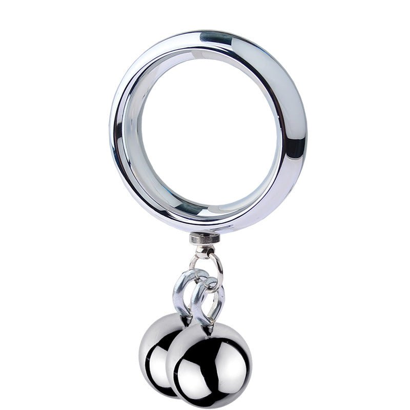 Metal Weighted Cock Ring with Balls - Tarisss Sex Toy Store