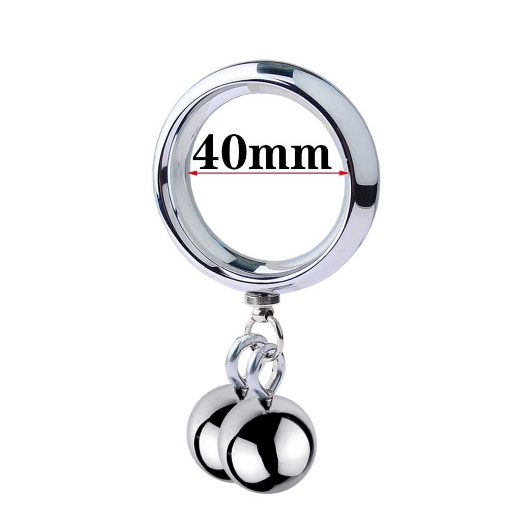 Metal Weighted Cock Ring with Balls - Tarisss Sex Toy Store