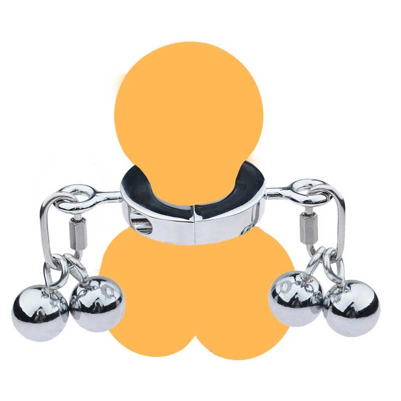 Metal Weighted Cock Ring with Training Balls - Tarisss Sex Toy Store