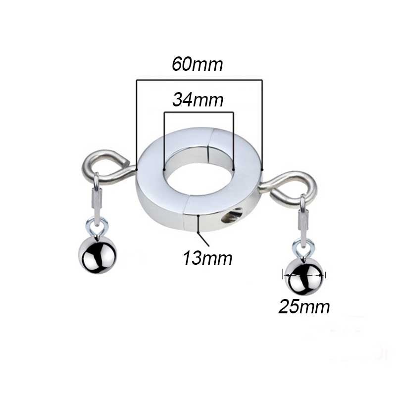 Metal Weighted Cock Ring with Training Balls - Tarisss Sex Toy Store