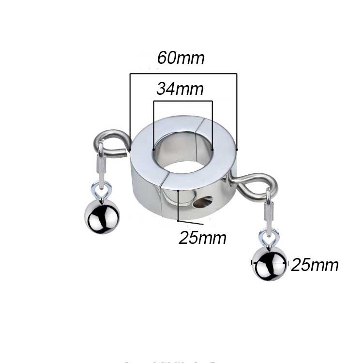 Metal Weighted Cock Ring with Training Balls - Tarisss Sex Toy Store