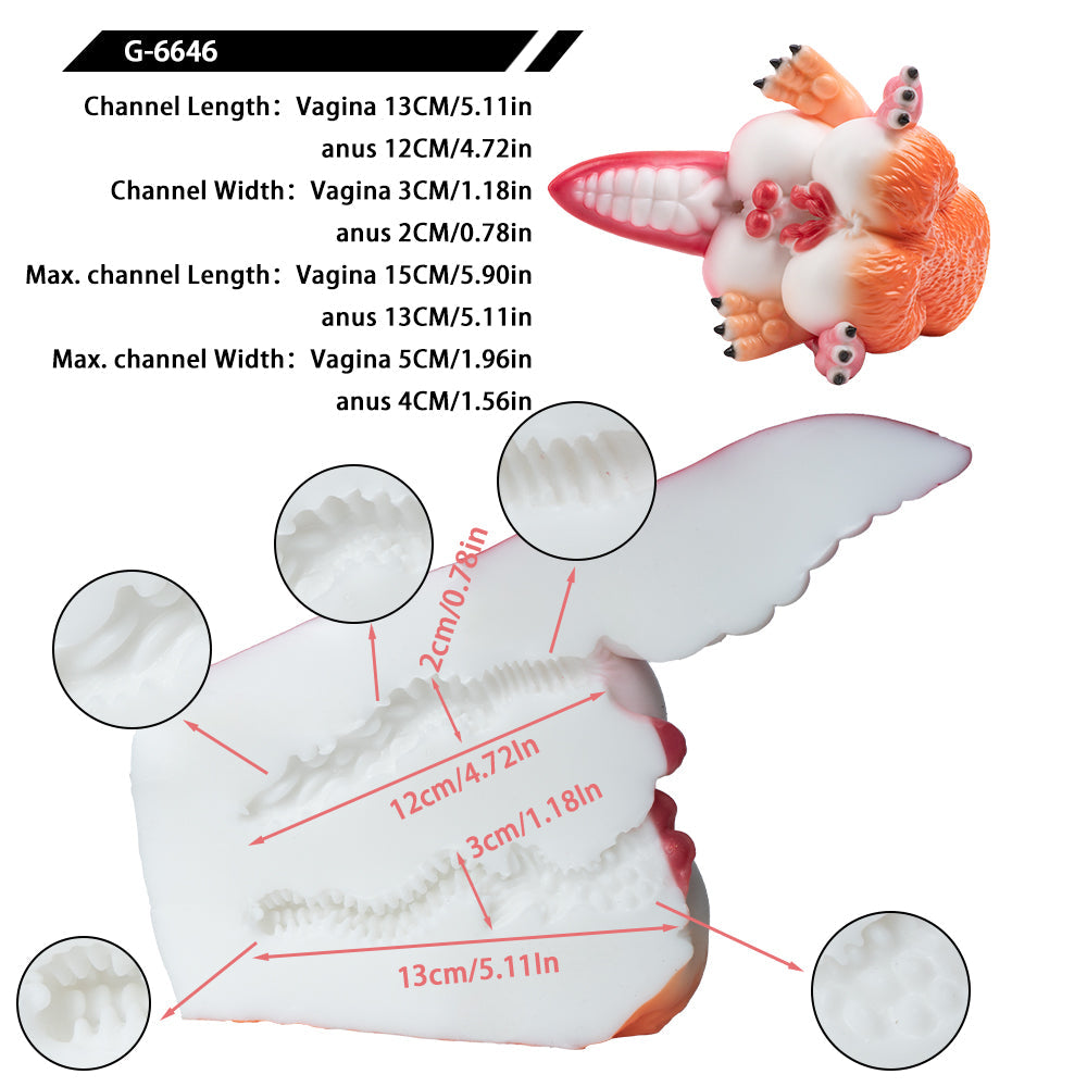 Furry Beast Dual-Figure Triple-Channel Pocket Pussy – Fantasy Alien Sex Doll for Men