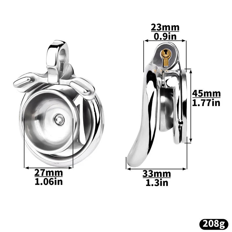 Most Secure Inverted Chastity Device – Stainless Steel Flat Cage Design