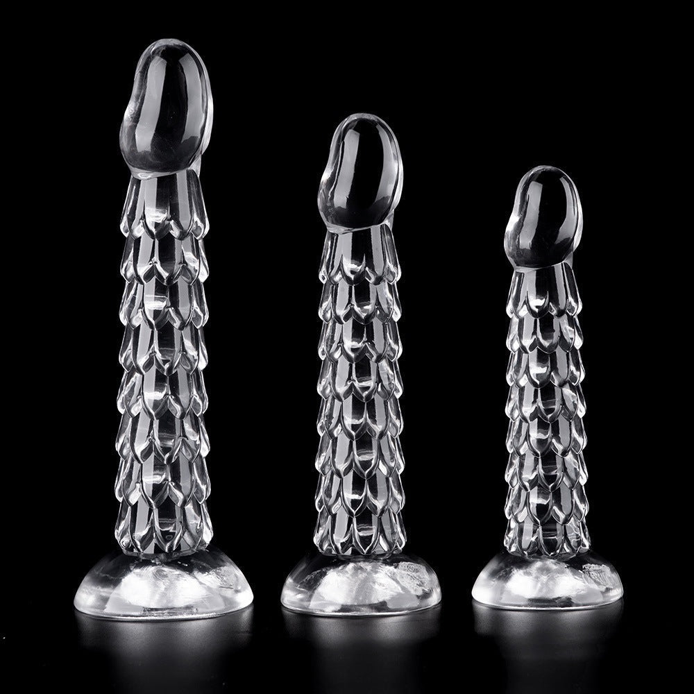Mythic Serpent Scale Silicone Anal Dildo - Crystal Clear - Tarisss Sex Toy Store