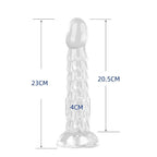 Mythic Serpent Scale Silicone Anal Dildo - Crystal Clear - Tarisss Sex Toy Store