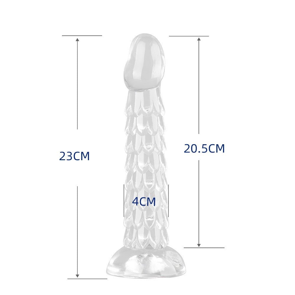 Mythic Serpent Scale Silicone Anal Dildo - Crystal Clear - Tarisss Sex Toy Store