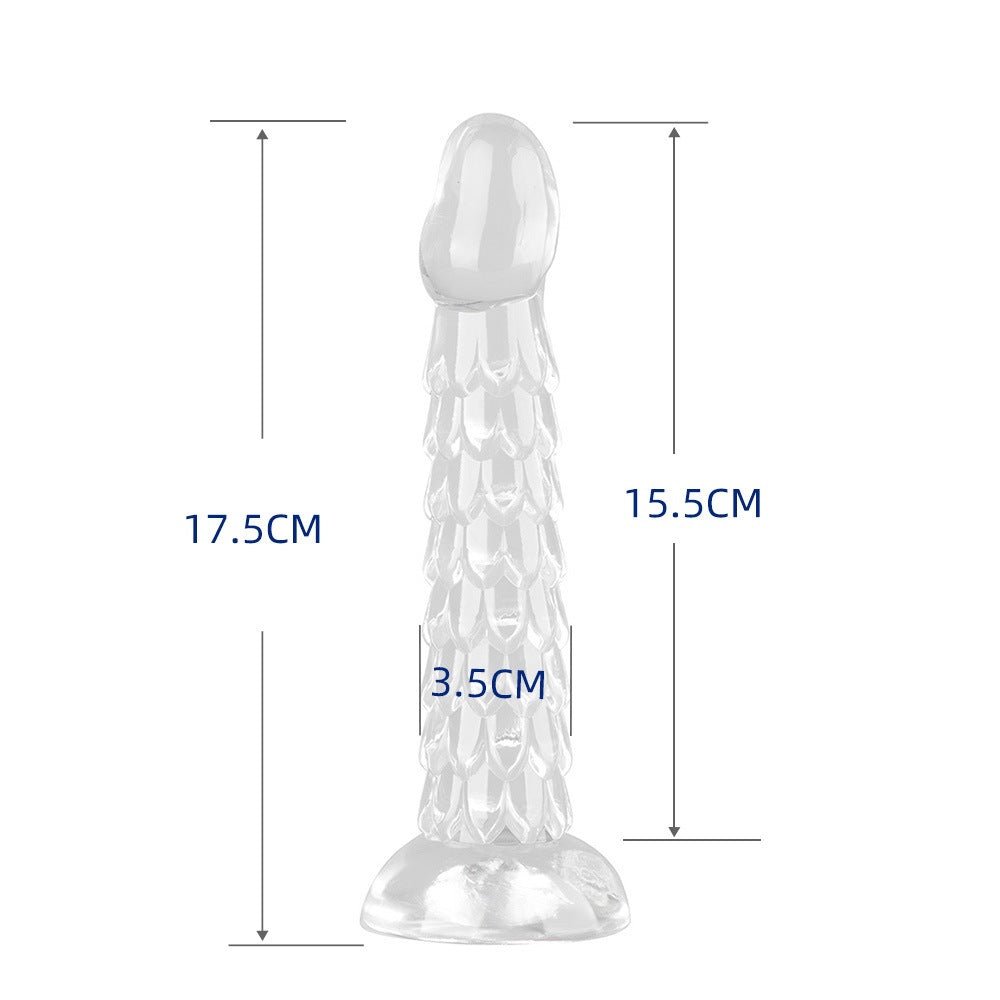 Mythic Serpent Scale Silicone Anal Dildo - Crystal Clear - Tarisss Sex Toy Store
