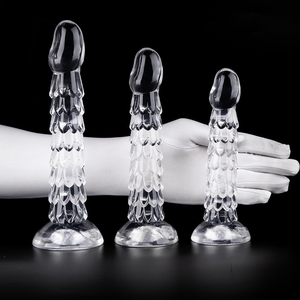 Mythic Serpent Scale Silicone Anal Dildo - Crystal Clear - Tarisss Sex Toy Store