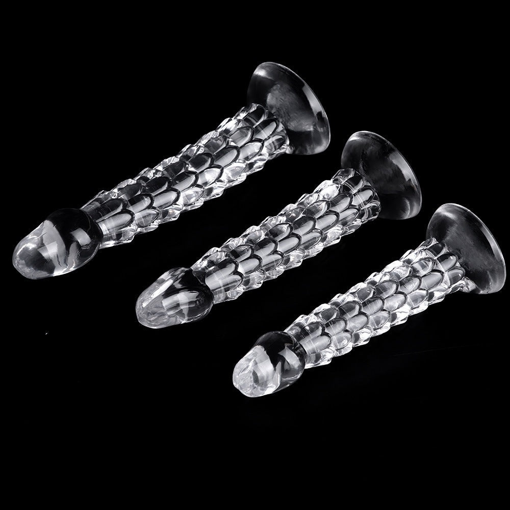 Mythic Serpent Scale Silicone Anal Dildo - Crystal Clear - Tarisss Sex Toy Store