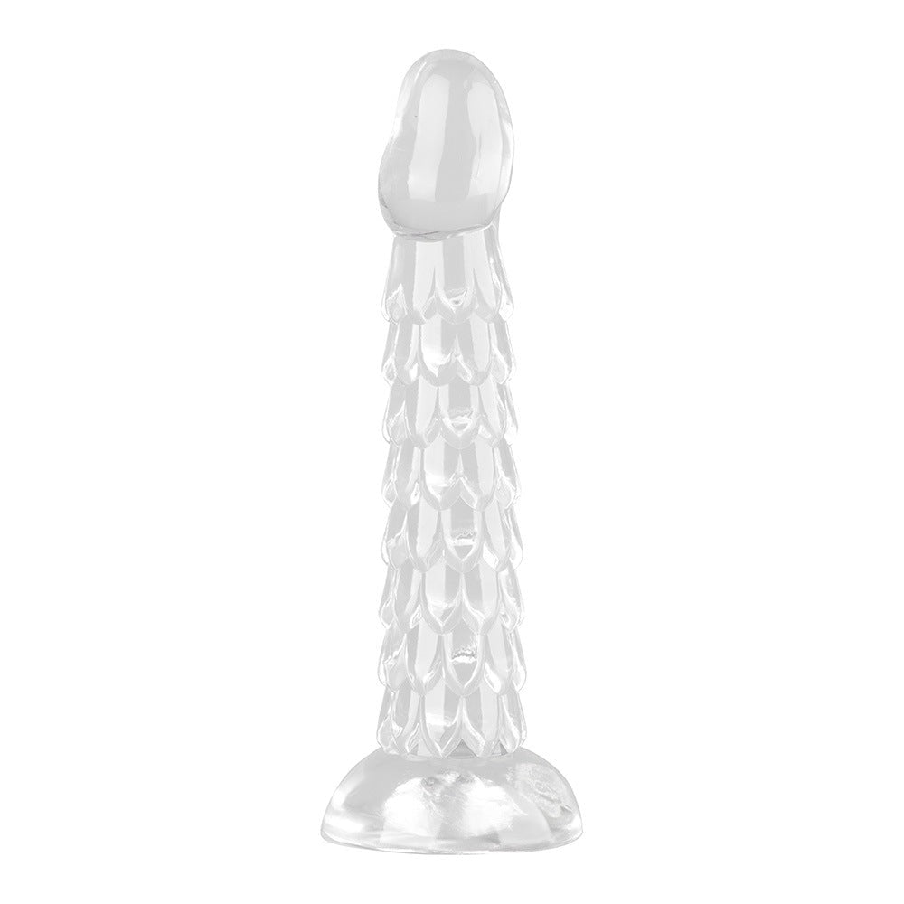 Mythic Serpent Scale Silicone Anal Dildo - Crystal Clear - Tarisss Sex Toy Store